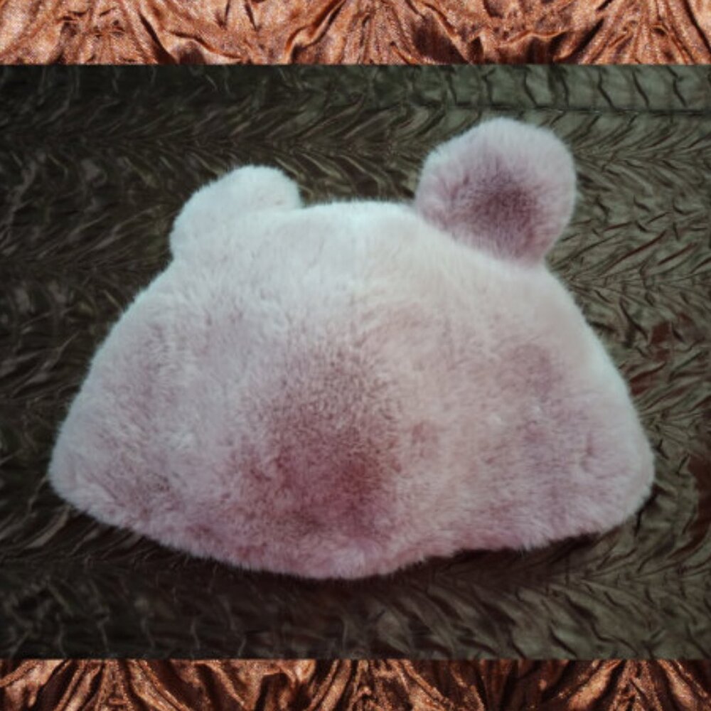 Cute Plush Hat with Bear/Mouse like Ears (Faux Fur)